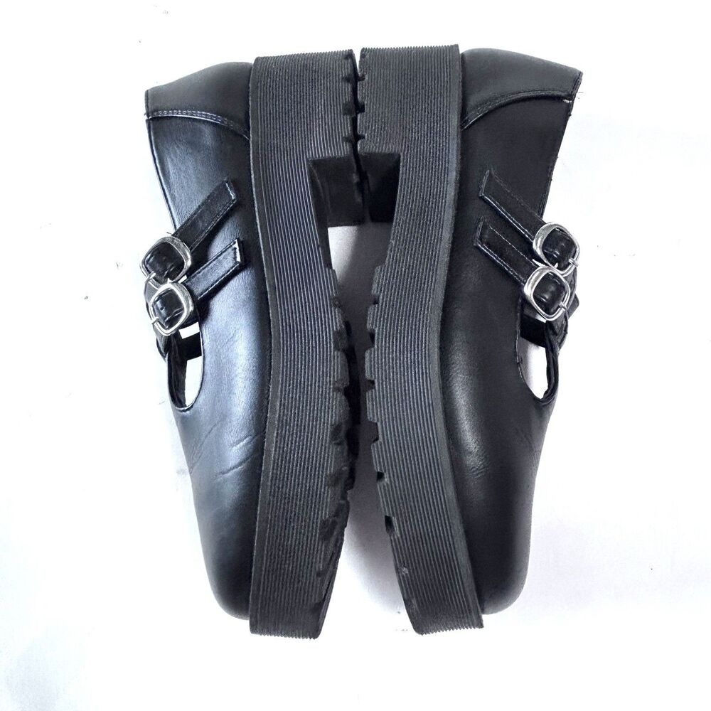 DIRTY LAUNDRY Black Platform Mary Jane Shoes Chunky Lug Sole Double Strap - Picture 2 of 10